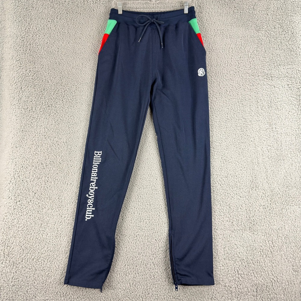 Billionaire Boys Club Track Pants Mens M Navy Blue Logo Ankle Zip Joggers BBC